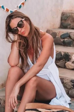 Badeanzug mit Wickeloberteil – Swimsuit Ivory Twobirds