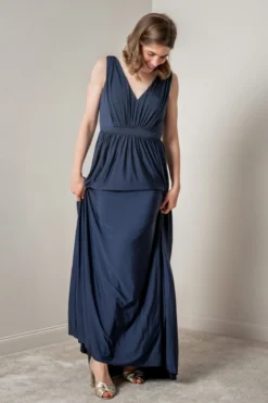 Blaues Brautjungfernkleid mit Rückenausschnitt | Eliza & Ethan