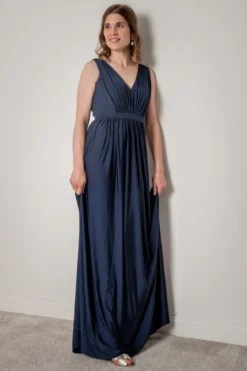 Blaues Brautjungfernkleid mit Rückenausschnitt | Eliza & Ethan