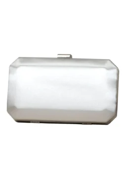 Box Clutch – Ebony Ivory Satin | The Perfect Bridal Company