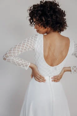Braut Body mit Spitze, rückenfrei – Lou noni