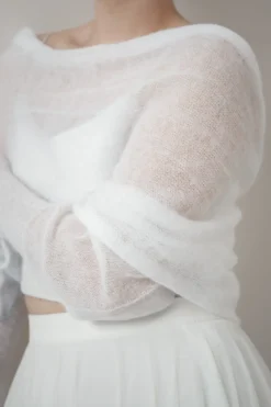 Braut Bolero aus Mohair-Strickmix