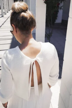 Braut Cardigan aus Stretch-Strick mit Schleife