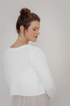 Braut Cardigan aus Stretch-Strick mit Schleife