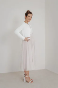 Braut Cardigan aus Stretch-Strick mit Schleife