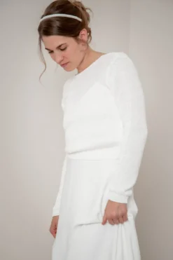 Braut Cardigan mit Perlenknöpfen