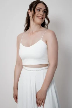Braut Haarband in Ivory mit Strass und Perlen