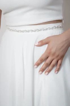 Braut Haarband in Ivory mit Strass und Perlen