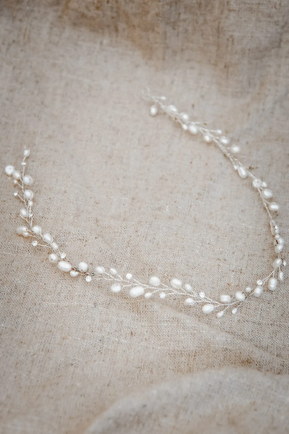 Braut Haarband mit Süßwasserperlen und Strass