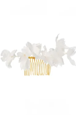 Braut Haarkamm mit Seidenblüten