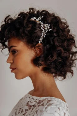 Braut Haarklammer, Haarschmuck mit Opalsteinen
