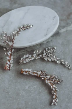 Braut Haarschmuck, Haarspange mit Strass und Kristall