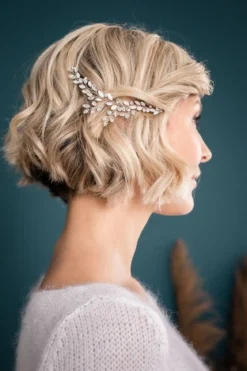 Braut Haarschmuck, Haarspange mit Strass und Kristall
