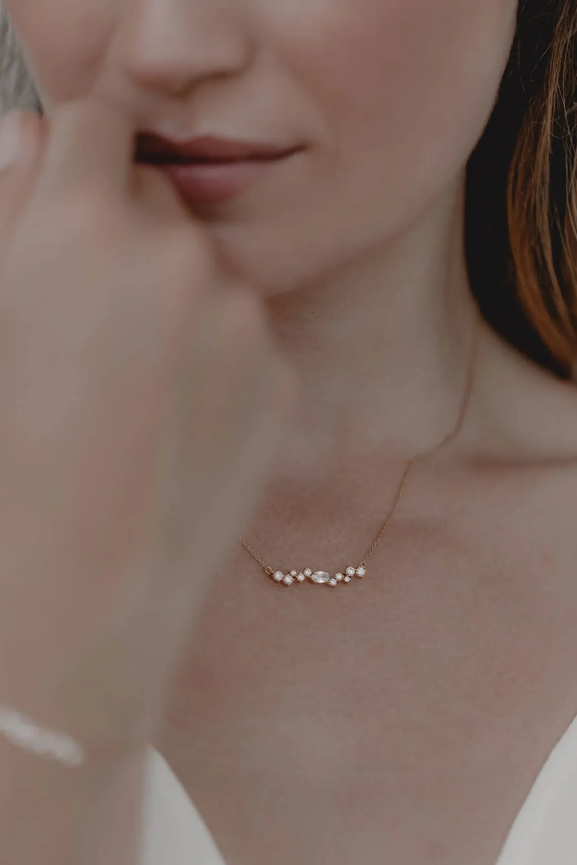 Braut Halskette mit Kristallen – Estelle