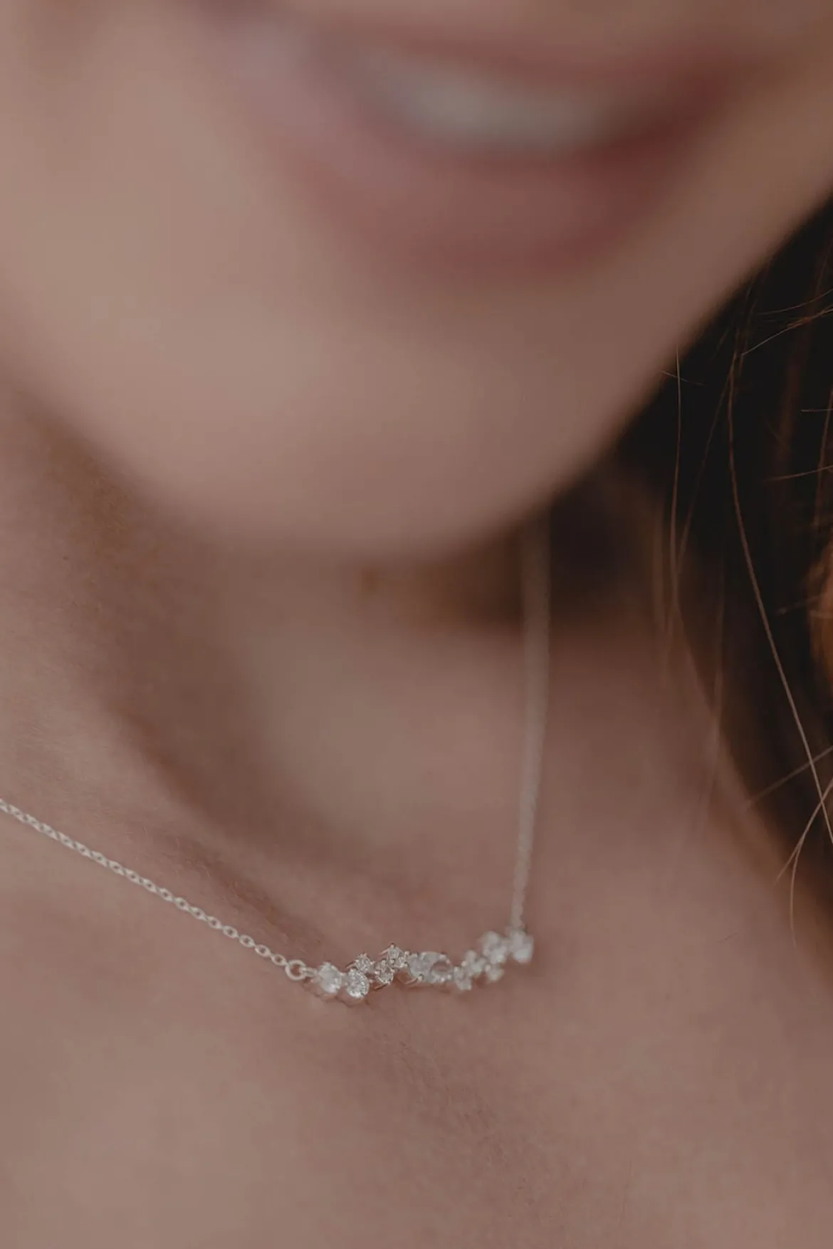 Braut Halskette mit Kristallen – Estelle