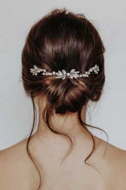 Braut Headpiece in Roségold mit Strass-Blättern