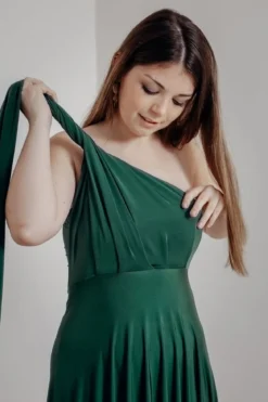 Brautjungfernkleid zum Wickeln – Ballgown Forest Green Twobirds