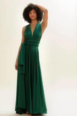 Brautjungfernkleid zum Wickeln – Ballgown Forest Green Twobirds