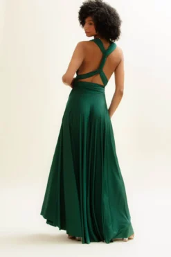 Brautjungfernkleid zum Wickeln – Ballgown Forest Green Twobirds
