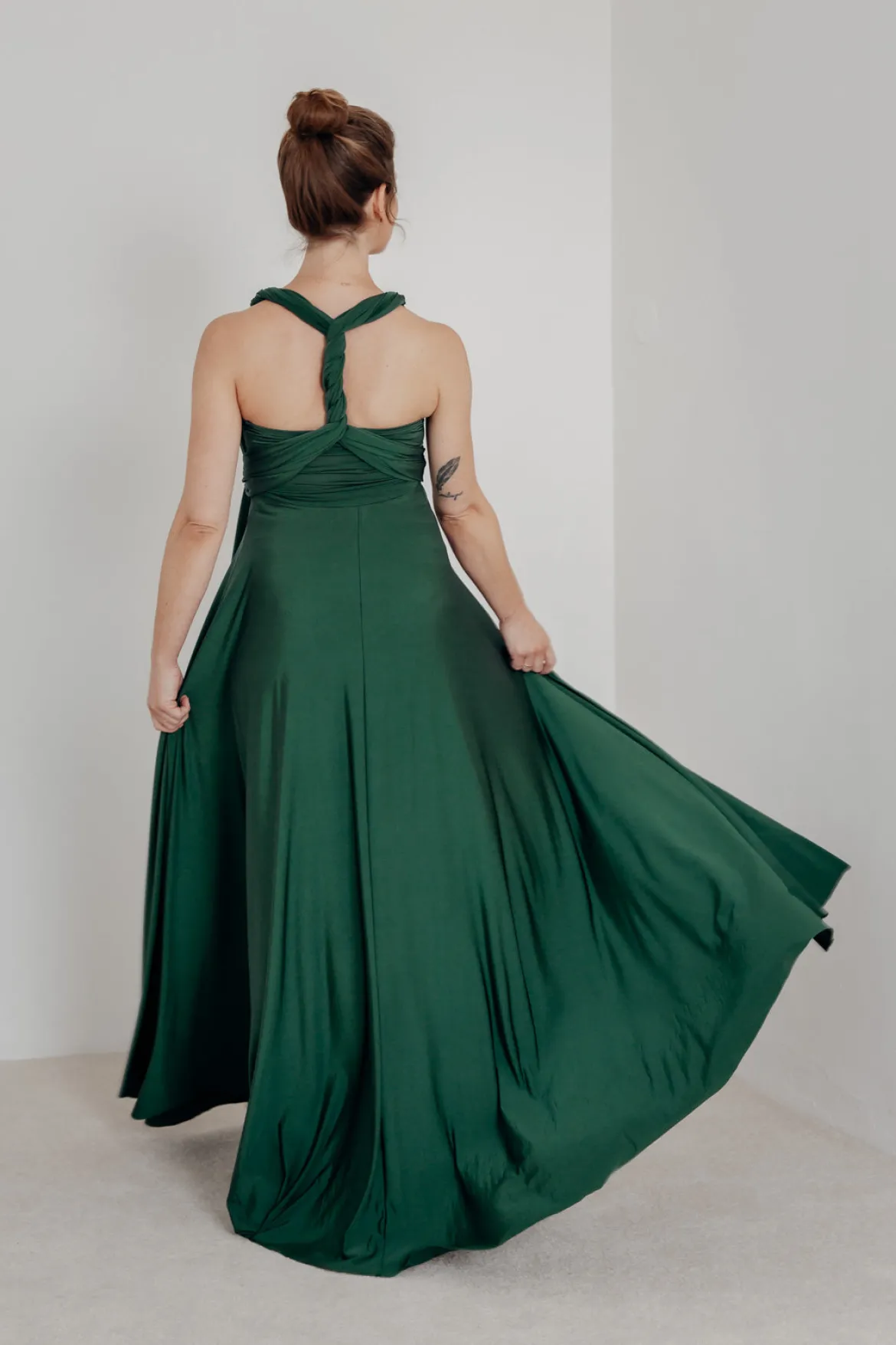 Brautjungfernkleid zum Wickeln – Ballgown Forest Green Twobirds