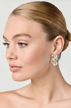 Braut Ohrstecker mit Strass-Herzchen