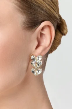 Braut Ohrstecker mit Strass-Herzchen