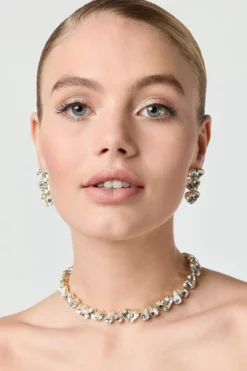 Braut Ohrstecker mit Strass-Herzchen