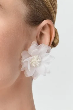 Braut Ohrstecker mit Tüllblüten