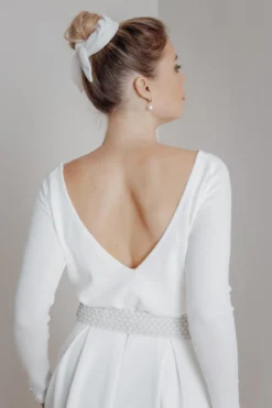 Braut Pullover aus Feinstrick mit V-Ausschnitt