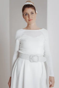 Braut Pullover aus Feinstrick mit V-Ausschnitt
