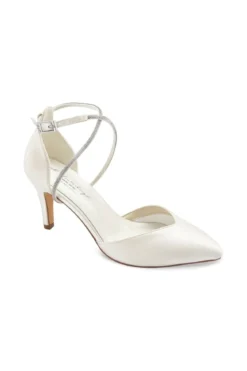 Braut Pumps mit funkelndem Riemen – Marielle Ivory Satin | G.Westerleigh