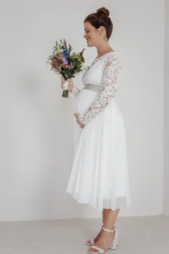 Braut Rock aus Chiffon in Midi-Länge – Mireya noni