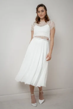Braut Rock aus Chiffon in Midi-Länge – Mireya noni