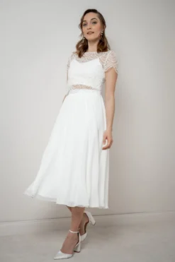 Braut Rock aus Chiffon in Midi-Länge – Mireya noni
