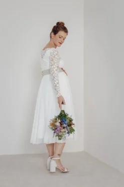 Braut Rock aus Chiffon in Midi-Länge – Mireya noni