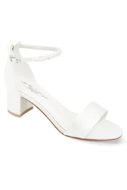 Brautsandalen mit Perlen – Beatrice Ivory Satin | G.Westerleigh