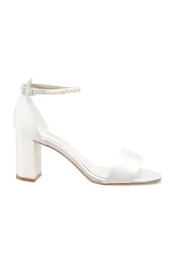 Brautschuh mit Blockabsatz – Belle Ivory Satin | G.Westerleigh