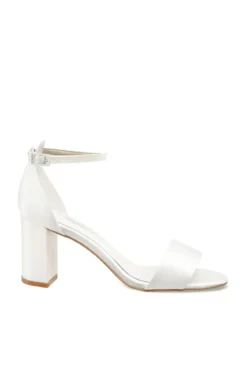 Brautschuh mit Blockabsatz – Belle Ivory Satin | G.Westerleigh
