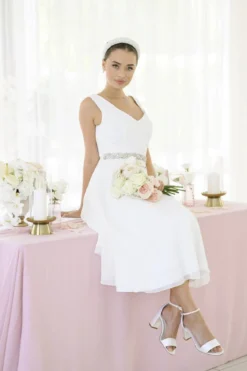 Brautschuh mit Blockabsatz – Belle Ivory Satin | G.Westerleigh