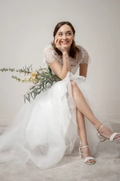 Brautschuh mit Perlen – Lauren Ivory Satin | G.Westerleigh