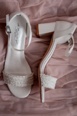 Brautschuh mit Perlen – Lauren Ivory Satin | G.Westerleigh