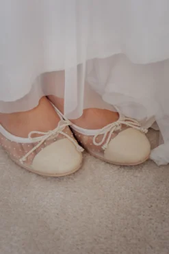 Brautschuh mit Tupfen - Marilyn Daphne Perla rund Pretty Ballerinas