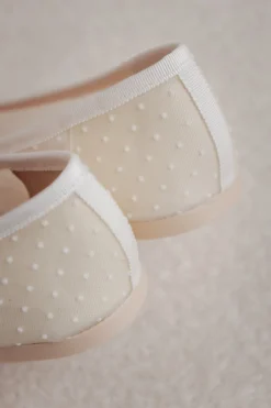 Brautschuh mit Tupfen - Marilyn Daphne Perla rund Pretty Ballerinas