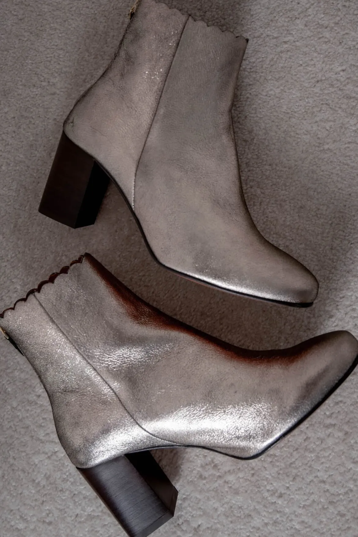 Braut Stiefelette aus Metallic-Leder - Giselle Gold