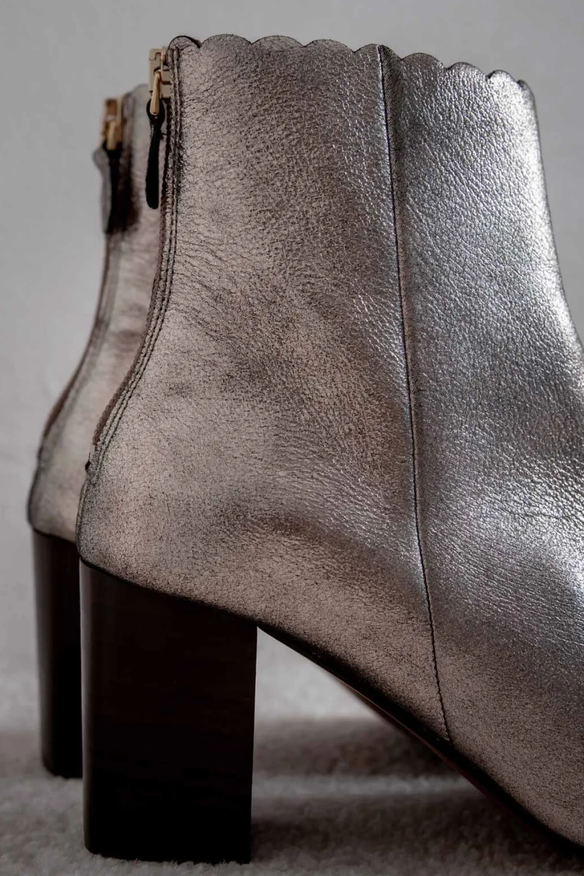 Braut Stiefelette aus Metallic-Leder - Giselle Gold