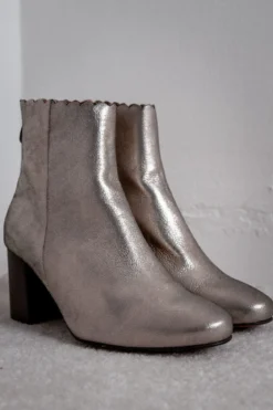 Braut Stiefelette aus Metallic-Leder - Giselle Gold