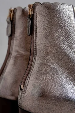Braut Stiefelette aus Metallic-Leder - Giselle Gold