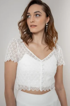 Braut Top mit Knöpfen – Fanie noni