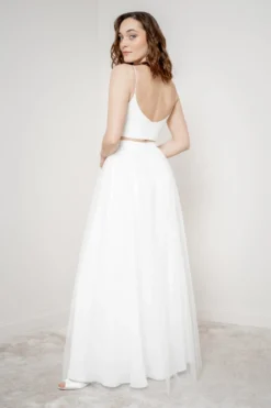 Crop Top für die Braut mit dünnen Trägern in Ivory – Corie crop noni