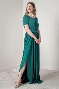 Dunkelgrünes Brautjungfernkleid | Eliza & Ethan